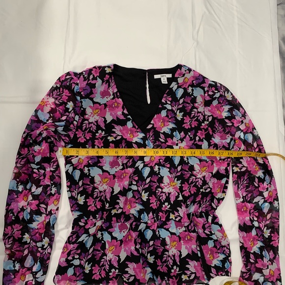 Bar III Floral-Print Peplum-Hem Top size M - Picture 5 of 7